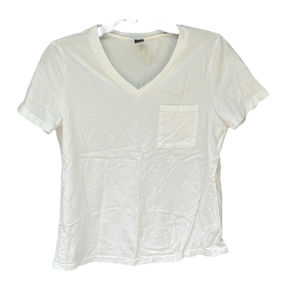 Woman’s Emery Rose Fitted White Short Sleeve T-Shirt